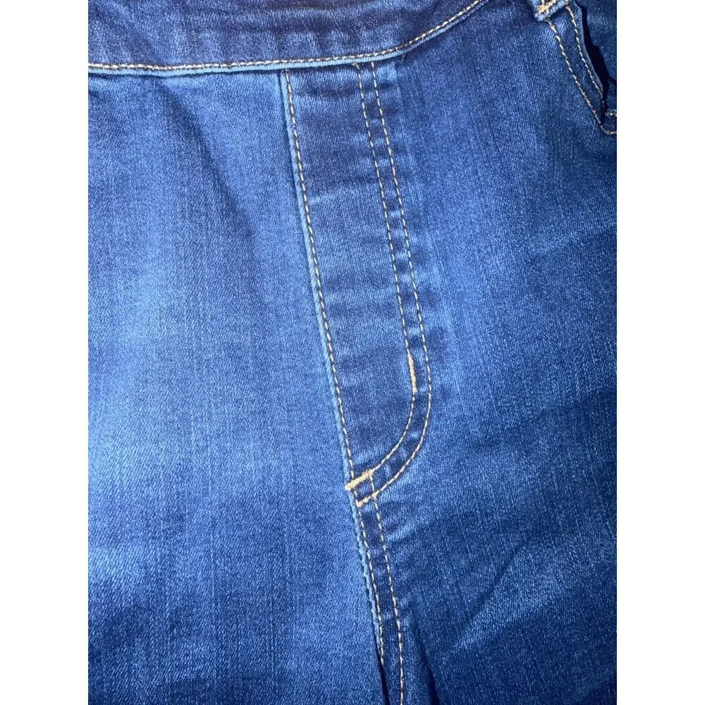 Tribal Jeans Womens 10 Pull On Stretch Straight Leg Dark Wash Denim